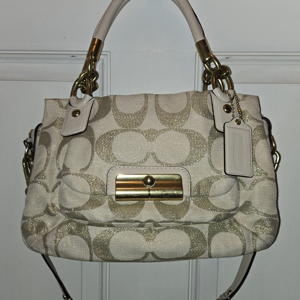 Coach Kristin Lurex Hobo Bag in Champagne and Gold